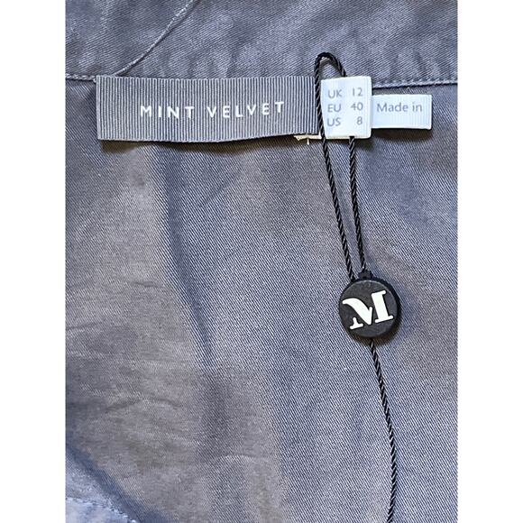 Mint Velvet Utility Midi Shirt Dress Grey Lyocell Sleeveless Button Front 8 - Picture 10 of 10